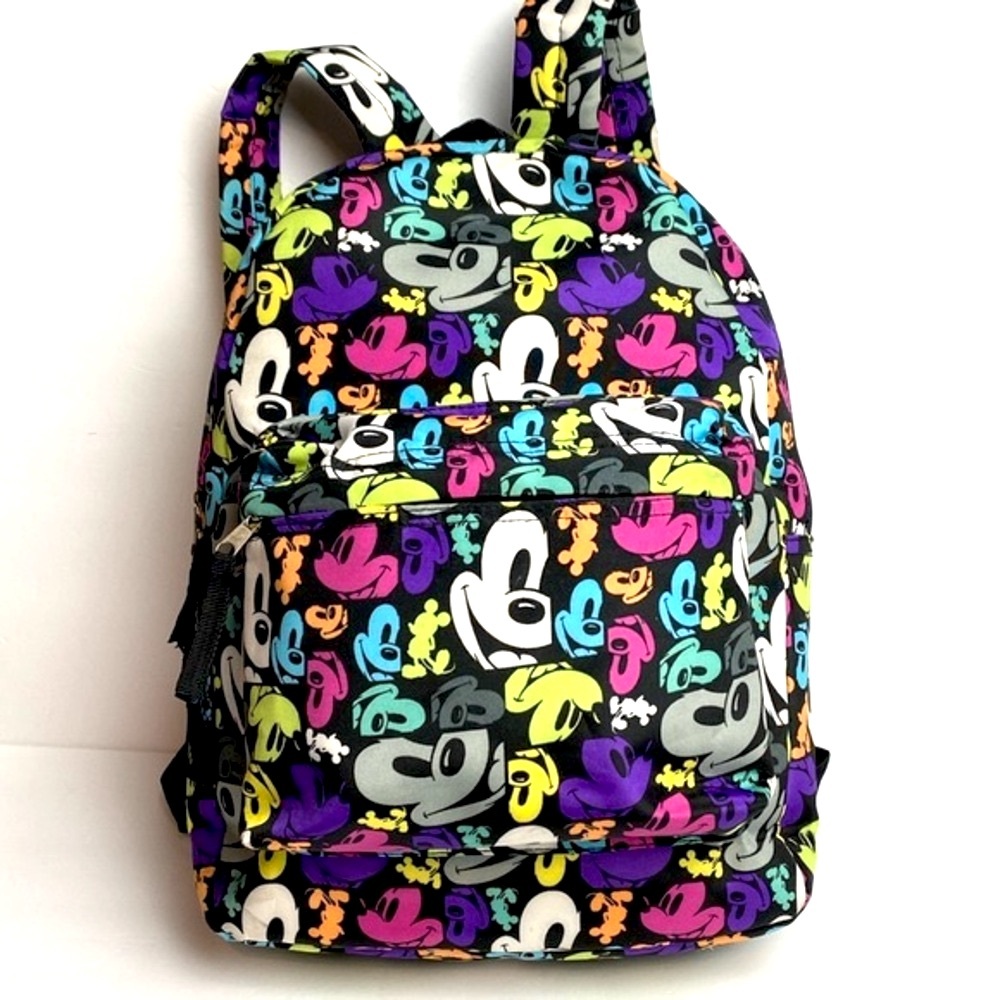 Disney Parks Backpack Mickey Mouse Pop Art Multicolor Rainbow Face Expressions